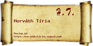 Horváth Tíria névjegykártya